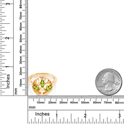 0.75カラット 天然石 ペリドット リング 指輪 シルバー925 18金 イエローゴールド 加工 8月 誕生石