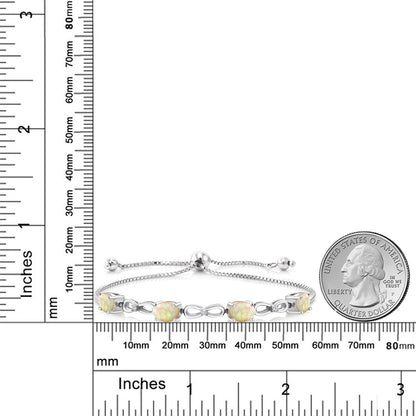 2.06カラット 天然 エチオピアンオパール ブレスレット ラボグロウンダイヤモンド シルバー925 10月 誕生石