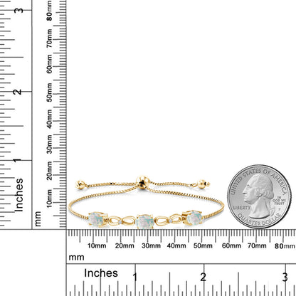 3.02カラット シミュレイテッド ホワイトオパール ブレスレット ラボグロウンダイヤモンド シルバー925 18金 イエローゴールド 加工 10月 誕生石