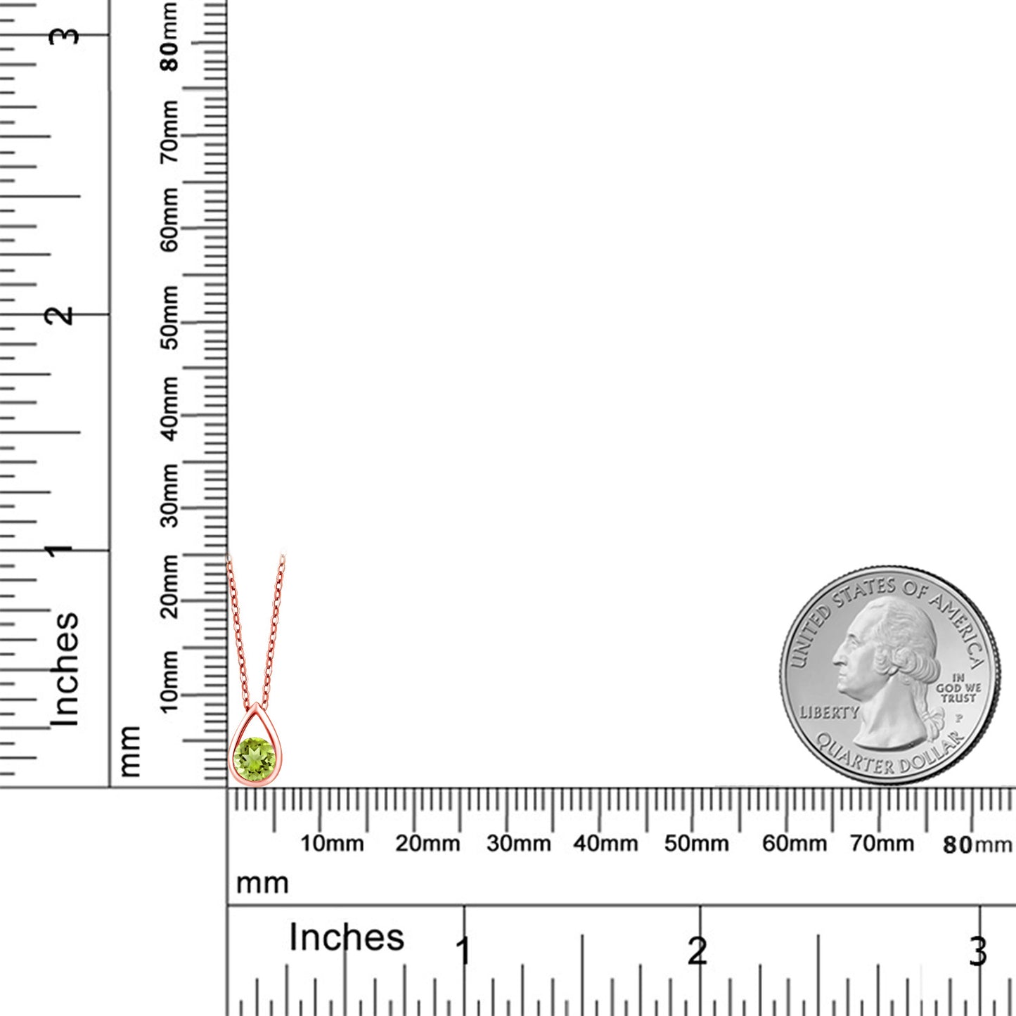 0.55カラット 天然石 ペリドット ネックレス シルバー925 18金 ピンクゴールド 加工 8月 誕生石