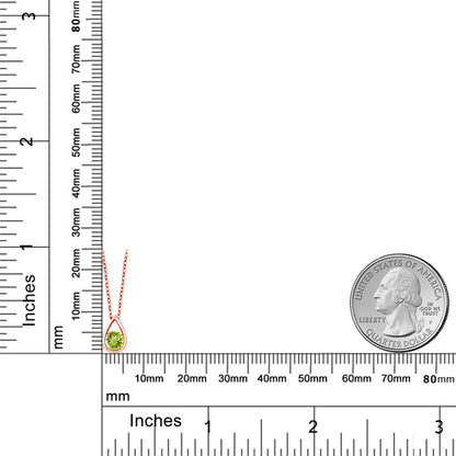 0.55カラット 天然石 ペリドット ネックレス シルバー925 18金 ピンクゴールド 加工 8月 誕生石