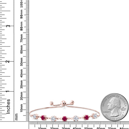 2.52カラット モアサナイト ブレスレット シンセティック ルビー シルバー925 18金 ピンクゴールド 加工