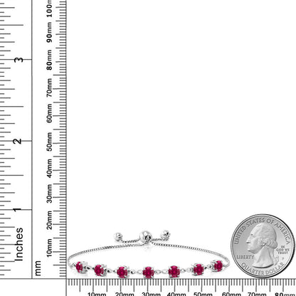 2.8カラット  シンセティック ルビー ブレスレット   シルバー925  7月 誕生石