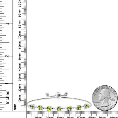 3.15カラット 天然石 ペリドット ブレスレット シルバー925 8月 誕生石