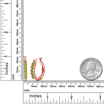 1.44カラット 天然石 ペリドット フープピアス シルバー925 18金 ピンクゴールド 加工 8月 誕生石