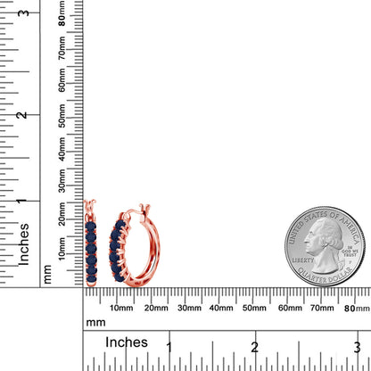 1.56カラット 天然 サファイア フープピアス シルバー925 18金 ピンクゴールド 加工 9月 誕生石