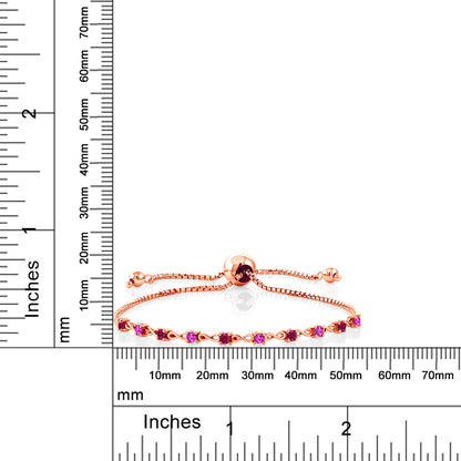 0.55カラット  シンセティック ルビー ブレスレット  ピンクサファイア シルバー925 18金 ピンクゴールド 加工  7月 誕生石