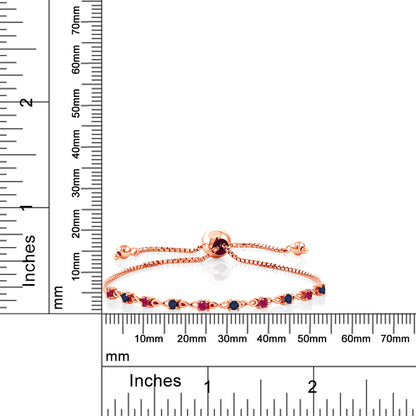 0.6カラット  天然 ルビー ブレスレット  天然 サファイア シルバー925 18金 ピンクゴールド 加工  7月 誕生石