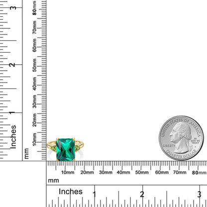 5.84カラット ナノエメラルド リング 指輪 天然石 ペリドット シルバー925 18金 イエローゴールド 加工 5月 誕生石