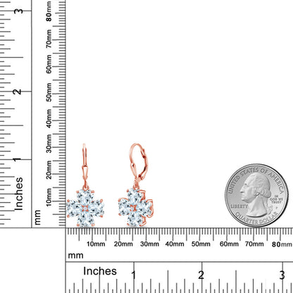 5.86カラット 天然 アクアマリン クローバー ピアス シルバー925 18金 ピンクゴールド 加工 3月 誕生石