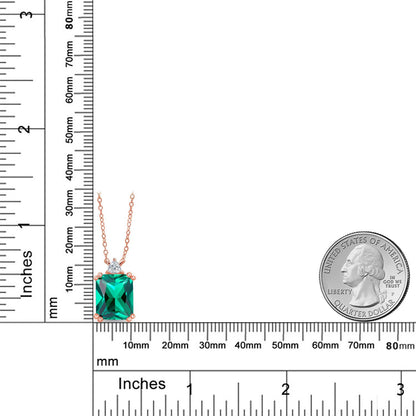 5.62カラット ナノエメラルド ネックレス ラボグロウンダイヤモンド シルバー925 18金 ピンクゴールド 加工 5月 誕生石