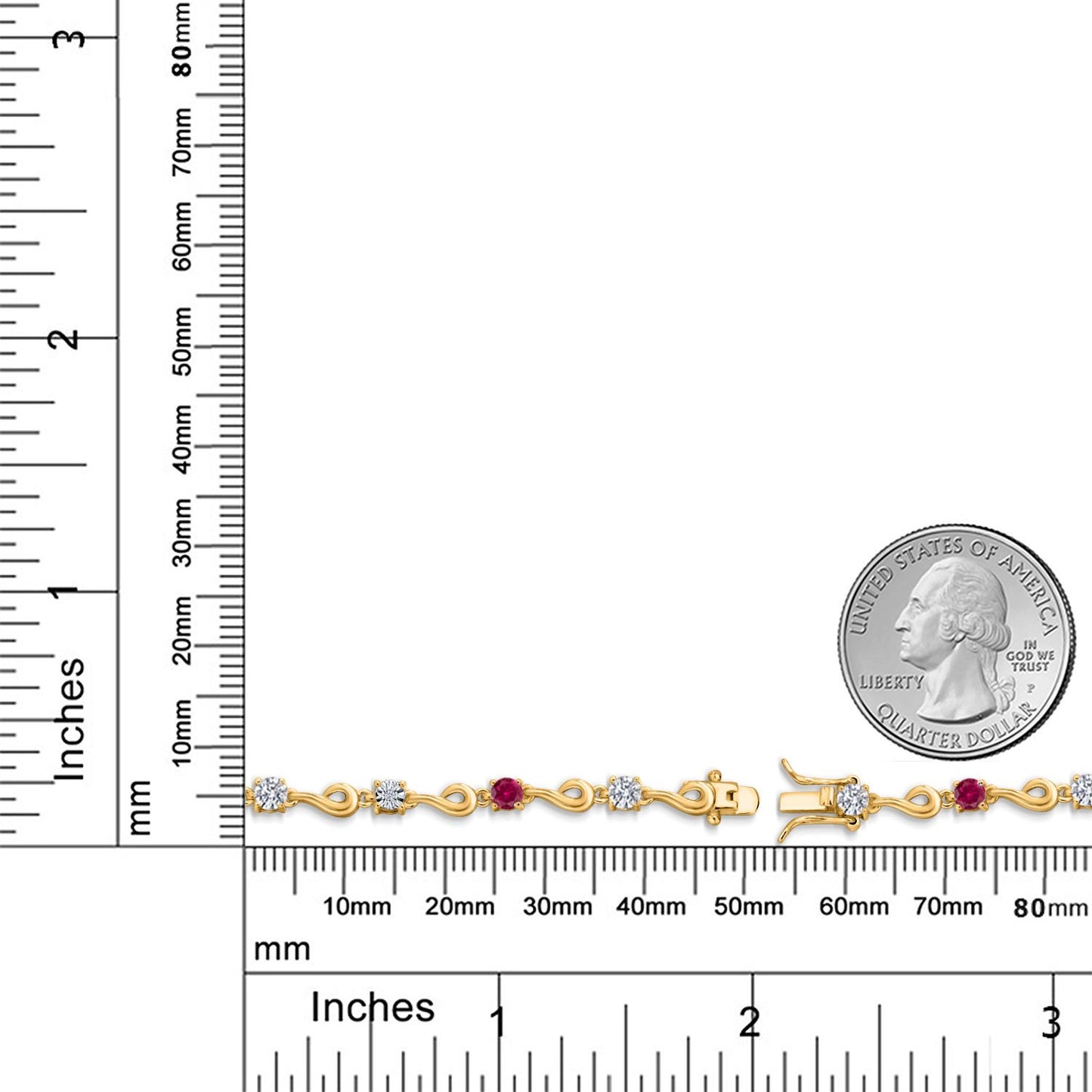 2.37カラット ラボグロウンダイヤモンド ブレスレット シンセティック ルビー シルバー925 18金 イエローゴールド 加工