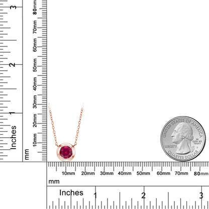 1.55カラット  シンセティック ルビー ネックレス   シルバー925 18金 ピンクゴールド 加工  7月 誕生石