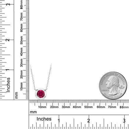 1.55カラット  シンセティック ルビー ネックレス   シルバー925  7月 誕生石