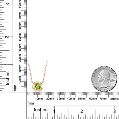 1.45カラット  天然石 ペリドット ネックレス   シルバー925 18金 ピンクゴールド 加工  8月 誕生石