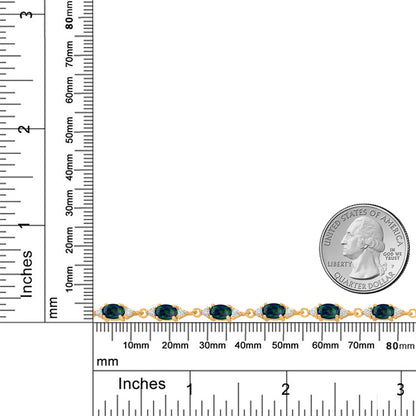 6.91カラット  シミュレイテッド グリーンオパール ブレスレット  モアサナイト シルバー925 18金 イエローゴールド 加工  10月 誕生石