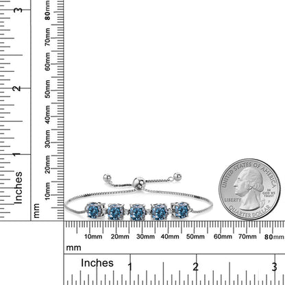 5.06カラット  ブルー モアサナイト ブレスレット  ラボグロウンダイヤモンド シルバー925