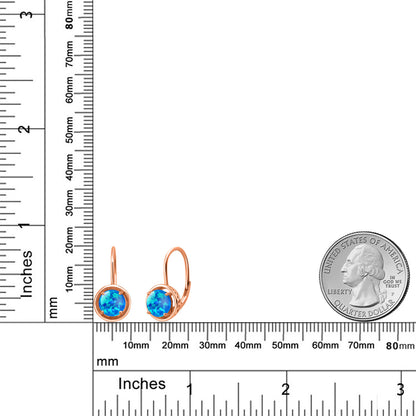 1.72カラット シミュレイテッド ブルーオパール ピアス シルバー925 18金 ピンクゴールド 加工 10月 誕生石