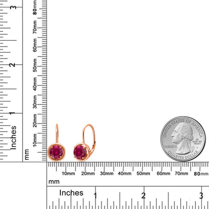 3.1カラット シンセティック ルビー ピアス シルバー925 18金 ピンクゴールド 加工 7月 誕生石
