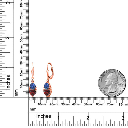 3.08カラット 天然 ガーネット ピアス シンセティック サファイア シルバー925 18金 ピンクゴールド 加工 1月 誕生石