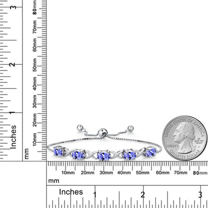 3.75カラット 天然石 タンザナイト ブレスレット シルバー925 12月 誕生石