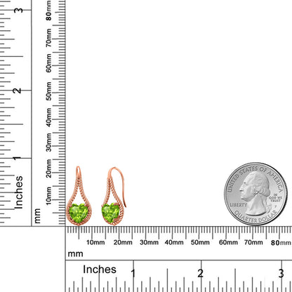 2.4カラット 天然石 ペリドット ピアス シルバー925 18金 ピンクゴールド 加工 8月 誕生石