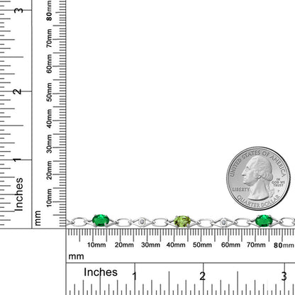 2.74カラット ナノエメラルド チェーン ブレスレット 天然石 ペリドット シルバー925 5月 誕生石