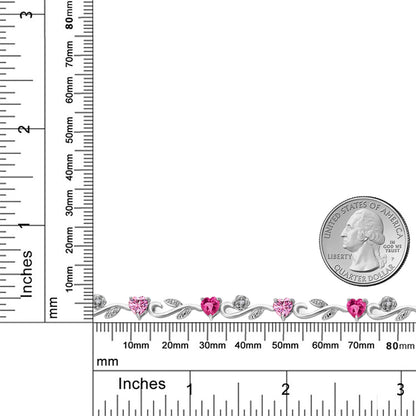 5.54カラット  ピンク モアサナイト ブレスレット  シンセティック ピンクサファイア シルバー925