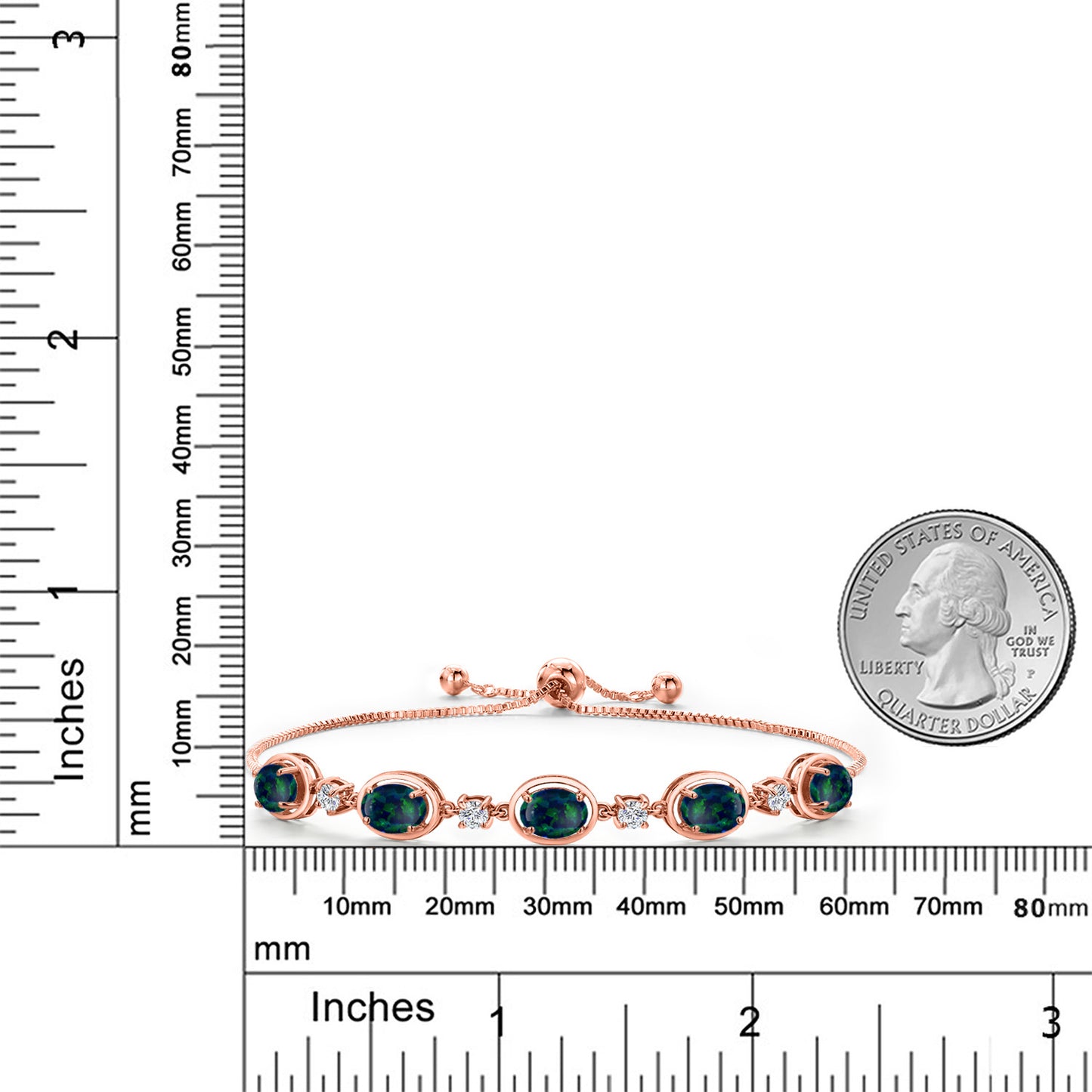 3.25カラット シミュレイテッド グリーンオパール ブレスレット シルバー925 18金 ピンクゴールド 加工 10月 誕生石