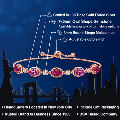 4.45カラット シンセティック ルビー ブレスレット シンセティック ピンクサファイア シルバー925 18金 ピンクゴールド 加工 7月 誕生石