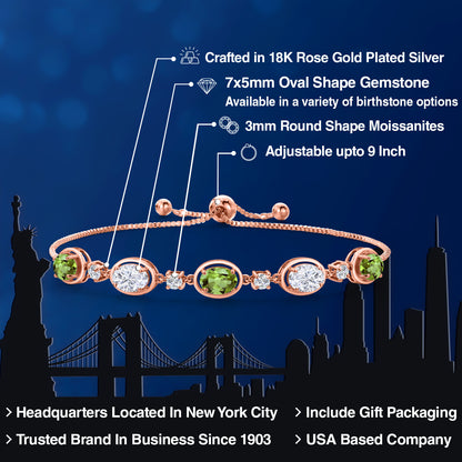 4.6カラット 天然石 ペリドット ブレスレット モアサナイト シルバー925 18金 ピンクゴールド 加工 8月 誕生石