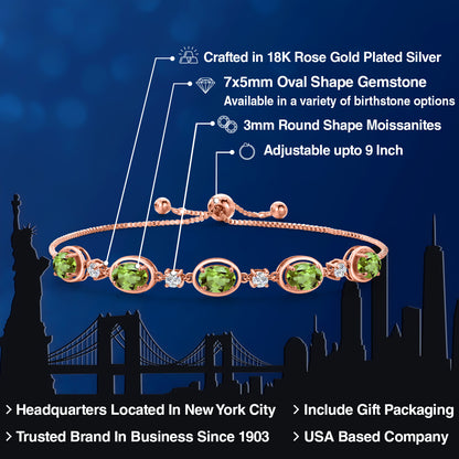 4.6カラット 天然石 ペリドット ブレスレット シルバー925 18金 ピンクゴールド 加工 8月 誕生石