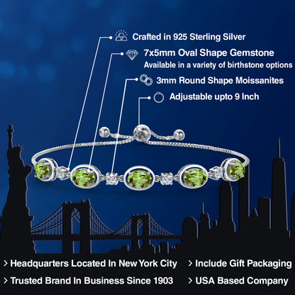 4.6カラット 天然石 ペリドット ブレスレット シルバー925 8月 誕生石