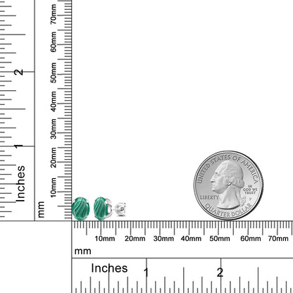 4カラット 天然 マラカイト ピアス シルバー925