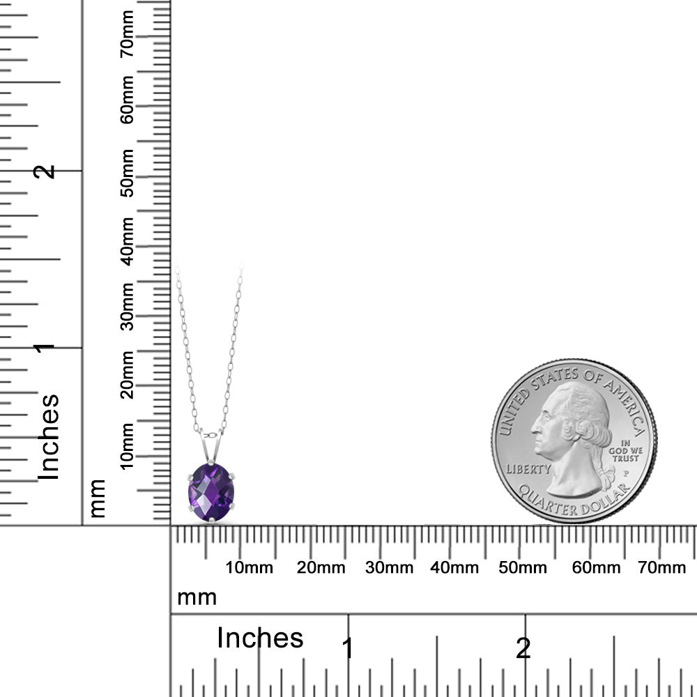1カラット 天然 アメジスト ネックレス シルバー925 2月 誕生石