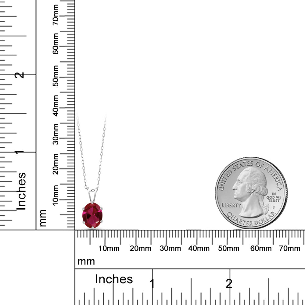1.15カラット シンセティック ルビー ネックレス シルバー925 7月 誕生石