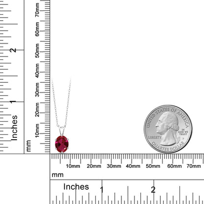 1.15カラット シンセティック ルビー ネックレス シルバー925 7月 誕生石