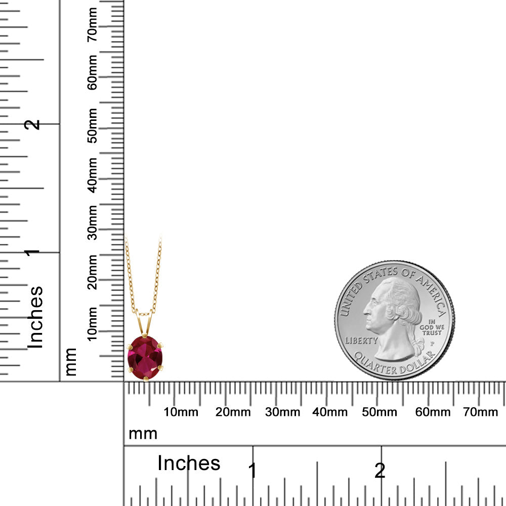 1.15カラット  シンセティック ルビー ネックレス   シルバー925 18金 イエローゴールド 加工  7月 誕生石