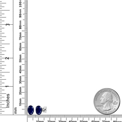 2.04カラット 天然 サファイア ピアス ロジウム プレーティング 9月 誕生石