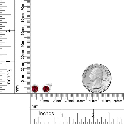 2カラット シンセティック ルビー ピアス シルバー925 7月 誕生石