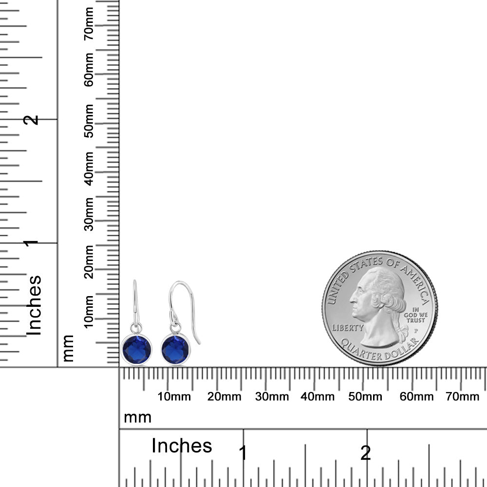 1.5カラット シンセティック サファイア ピアス シルバー925 9月 誕生石