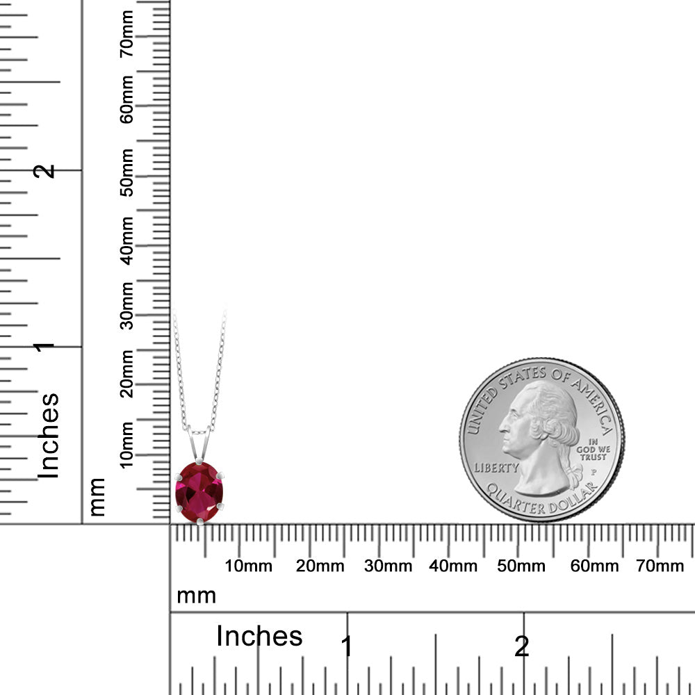 2カラット  シンセティック ルビー ネックレス   シルバー925  7月 誕生石