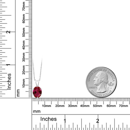 2カラット  シンセティック ルビー ネックレス   シルバー925  7月 誕生石