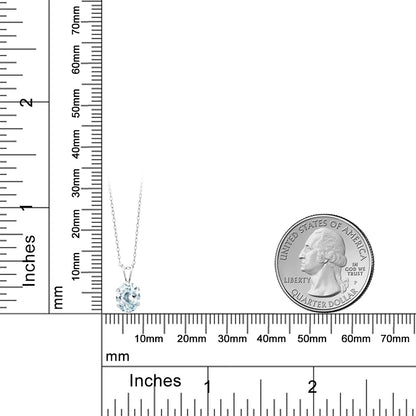 0.72カラット 天然 アクアマリン ネックレス シルバー925 3月 誕生石