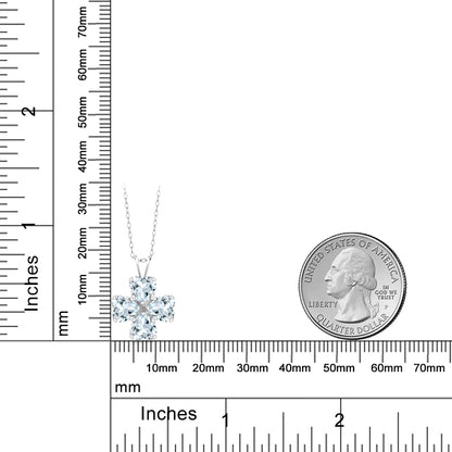 2.68カラット  天然 アクアマリン クローバー ネックレス   シルバー925  3月 誕生石