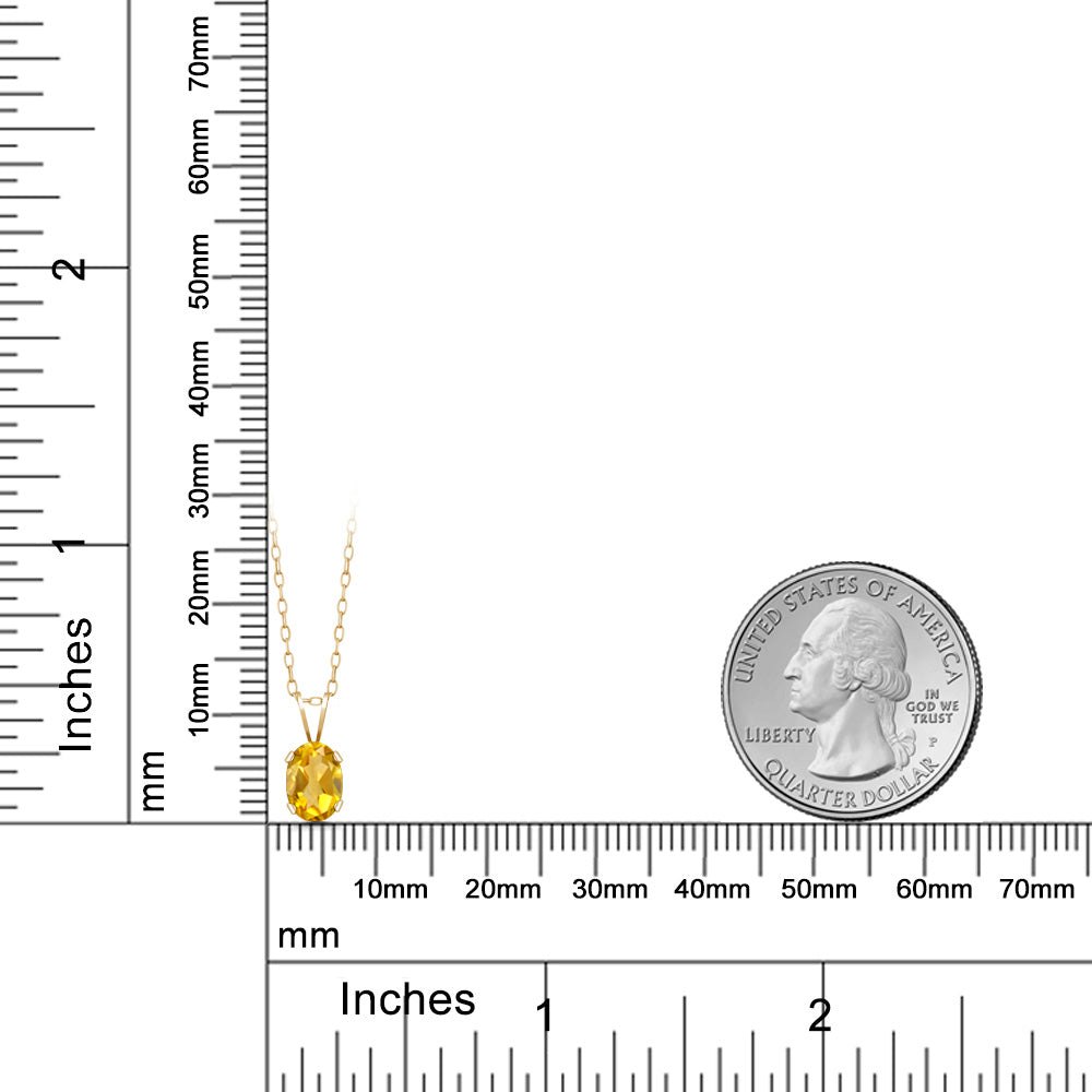 0.6カラット  天然 シトリン ネックレス   14金 イエローゴールド K14  11月 誕生石