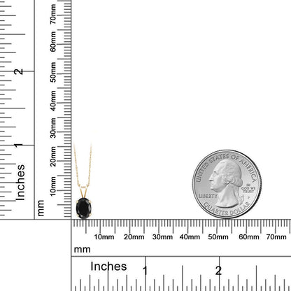 1.07カラット 天然 ブラックサファイア ネックレス 14金 イエローゴールド K14 9月 誕生石