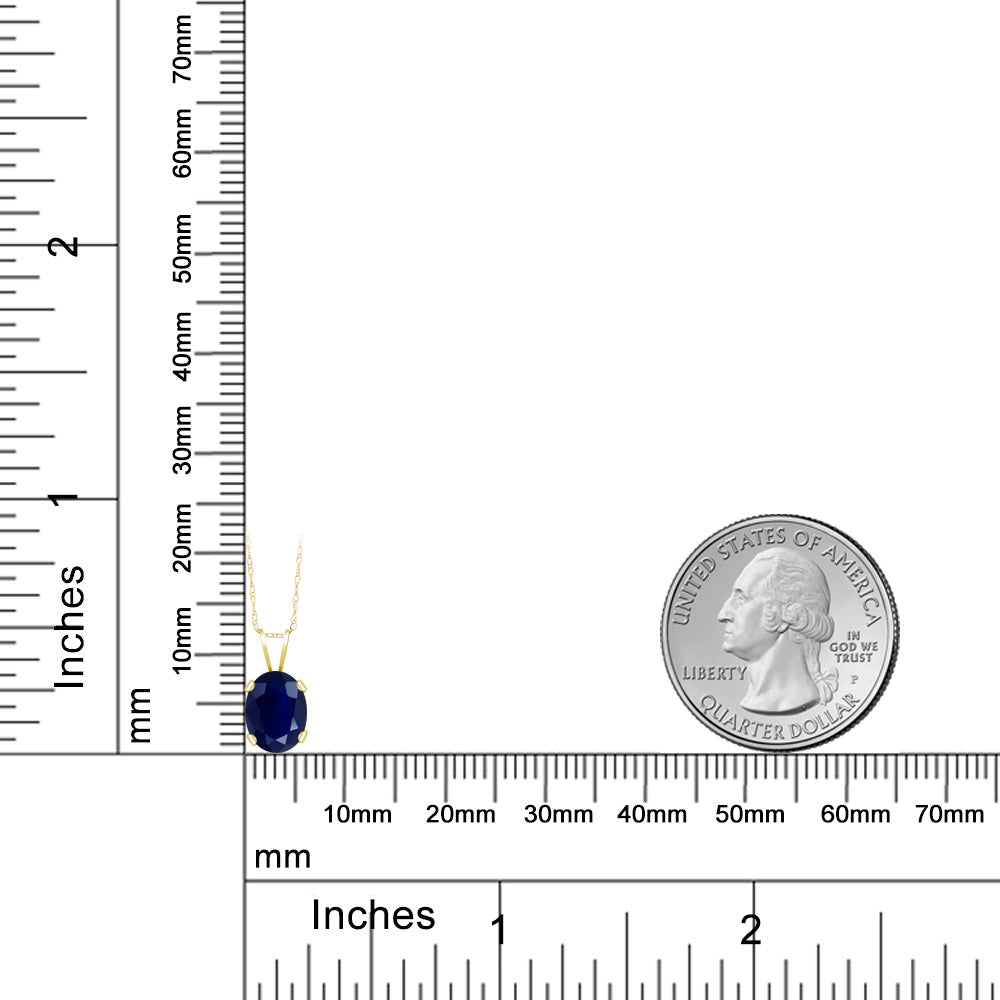 1.8カラット 天然 サファイア ネックレス 14金 イエローゴールド K14 9月 誕生石