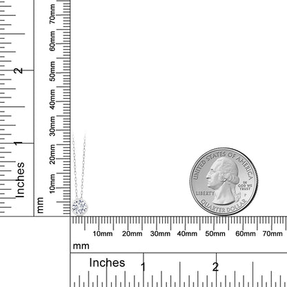 0.5カラット ラボグロウンダイヤモンド ネックレス シルバー925 E - F カラー VVS - VS クラリティ
