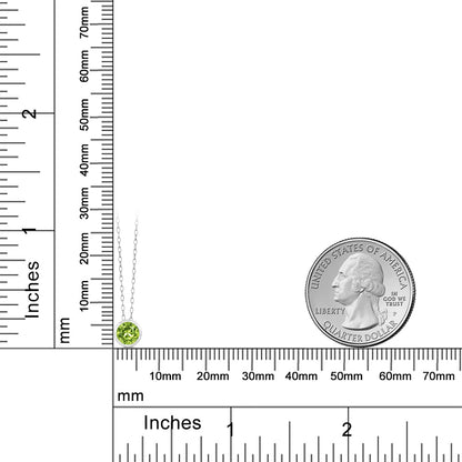 0.5カラット 天然石 ペリドット ネックレス シルバー925 8月 誕生石